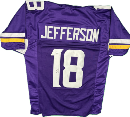 Justin Jefferson Signed Custom Purple Minnesota Football Jersey (JSA)
