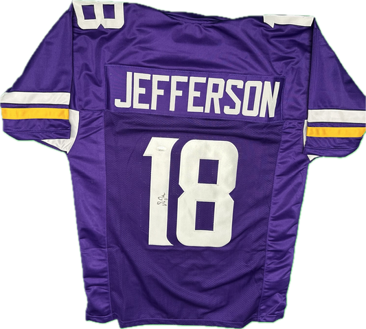 Justin Jefferson Signed Custom Purple Minnesota Football Jersey (JSA)