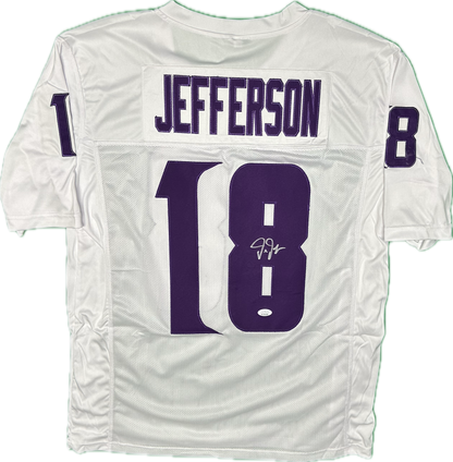 Justin Jefferson Signed Custom White Minnesota Football Jersey (JSA)