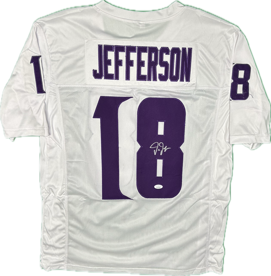 Justin Jefferson Signed Custom White Minnesota Football Jersey (JSA)
