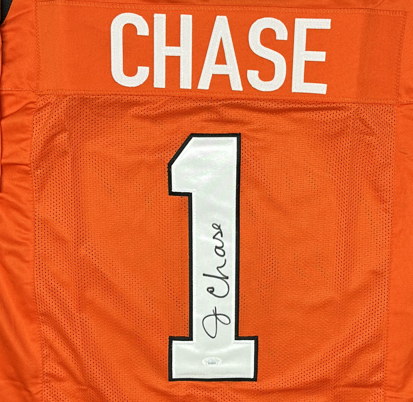 Ja'Marr Chase Signed Custom Orange Cincinnati Football Jersey (PIA/JSA)