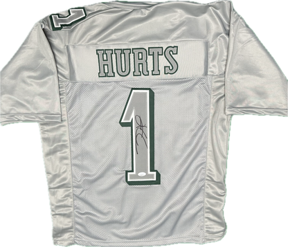 Jalen Hurts Signed Custom Grey Philadelphia Football Jersey (JSA)