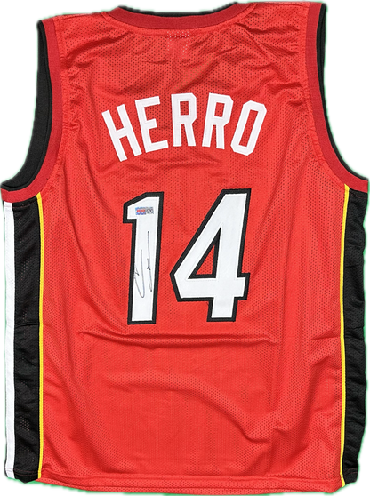 Tyler Herro Autographed Miami Custom Red Basketball Jersey PIA