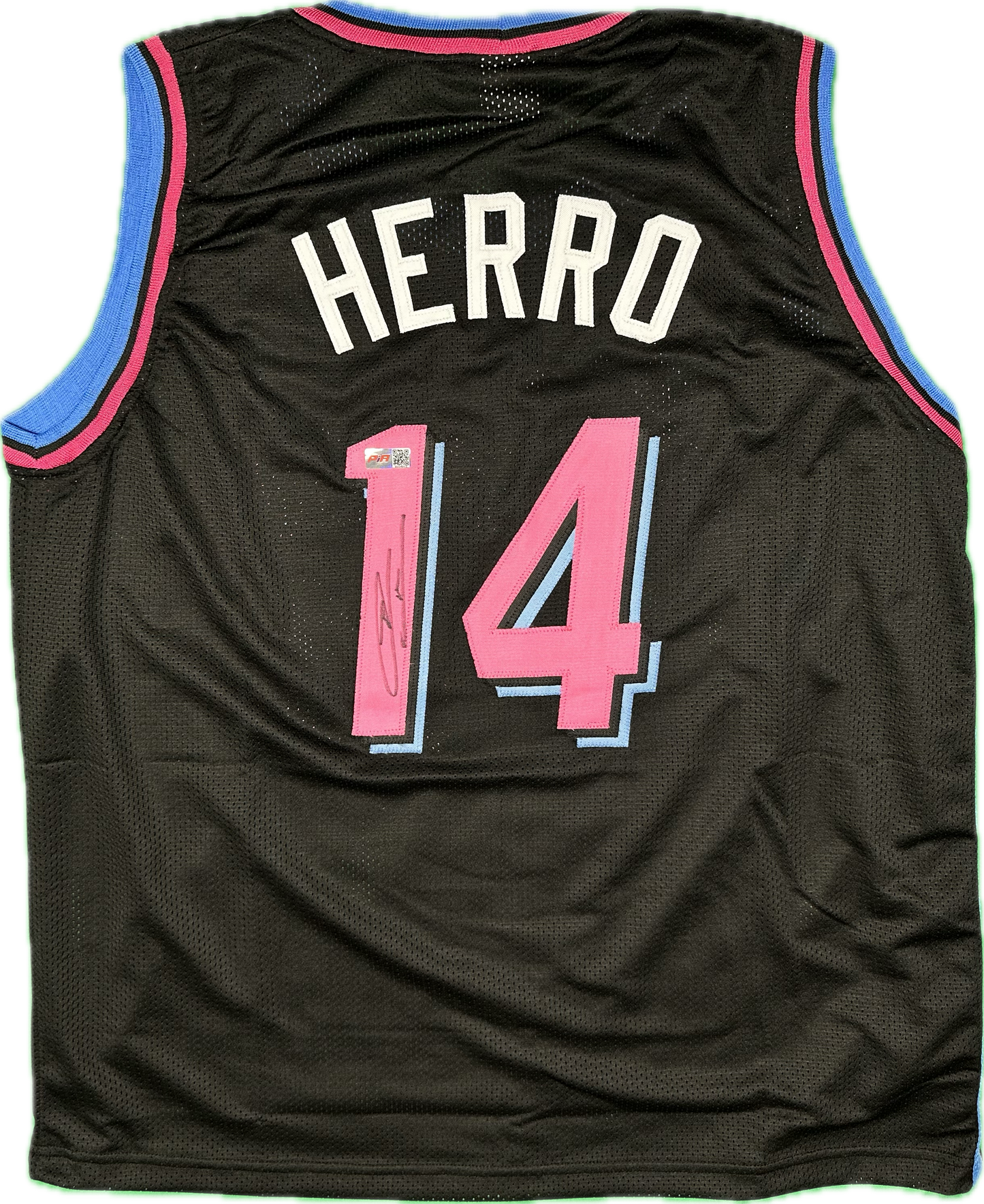 Tyler Herro Autographed Custom Black Miami Basketball Jersey PIA