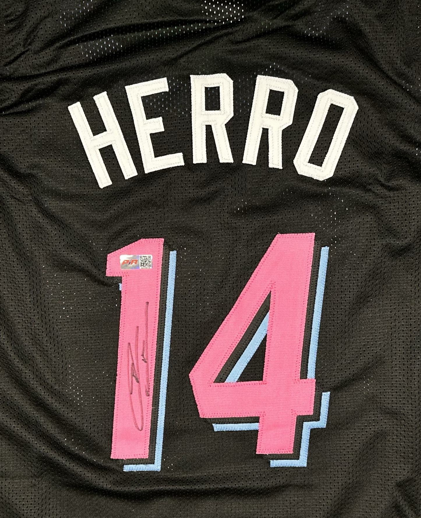 Tyler Herro Autographed Custom Black Miami Basketball Jersey PIA