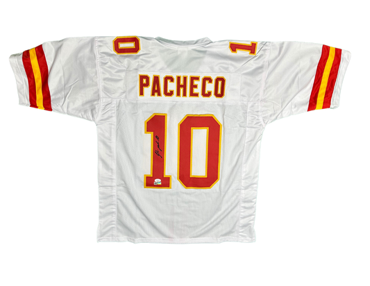 Isiah Pacheco Signed White Super Bowl Chiefs Custom Autographed Football Jersey (PIA/JSA)
