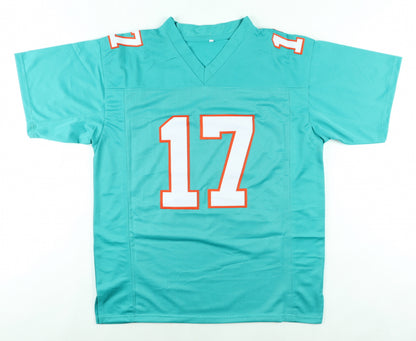 Jaylen Waddle Signed Miami Custom Autographed Teal Football Jersey (PIA/JSA)