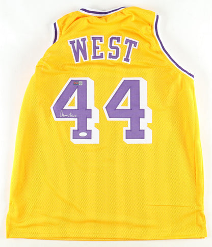 Jerry West Signed Los Angeles Custom Autographed Basketball Jersey (PIA/JSA) Yellow