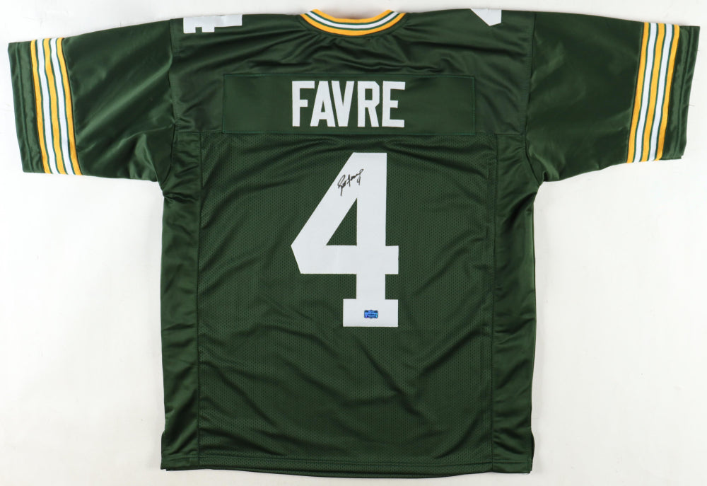 Brett Favre Signed Green Bay Custom Autographed Green Football Jersey