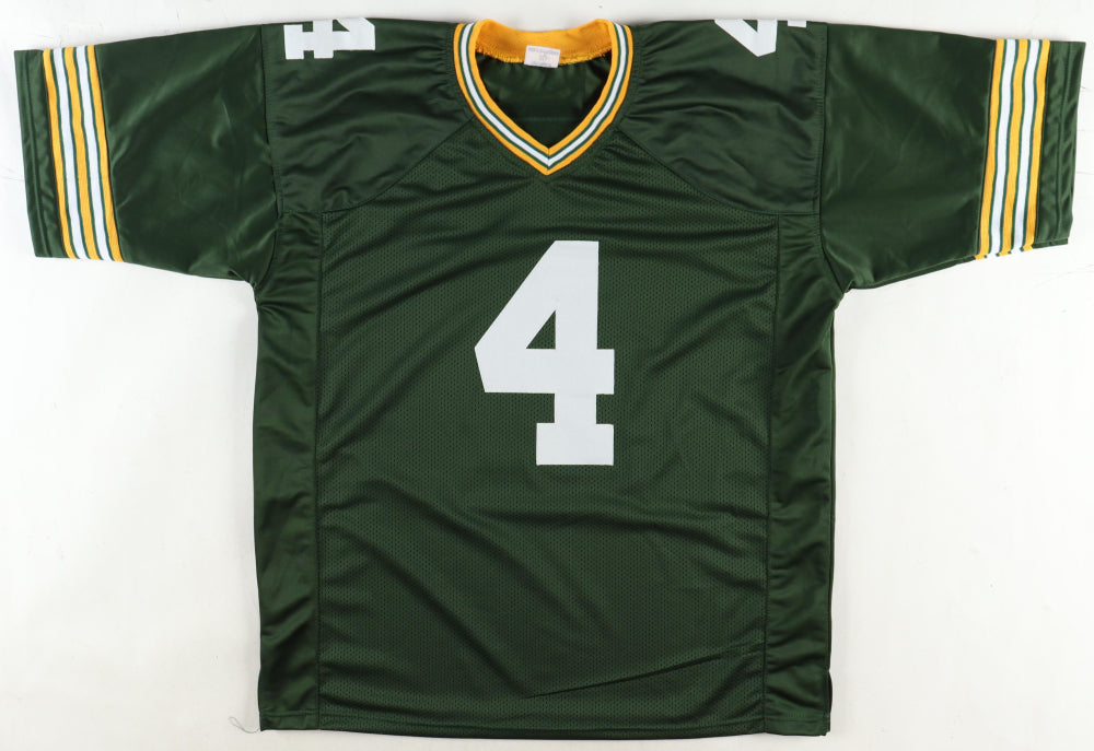 Brett Favre Signed Green Bay Custom Autographed Green Football Jersey