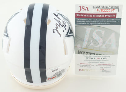 Malik Hooker  Signed Dallas Silver Speed Mini Football Helmet (PIA/JSA)