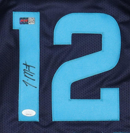 Ja Morant Blue Custom Memphis Autographed Blue Basketball Jersey PIA JSA - Blue Numbers