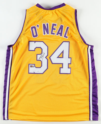 Shaquille O'Neal Signed Lakers Jersey Autographed Basketball Jersey (PIA/JSA) Yellow