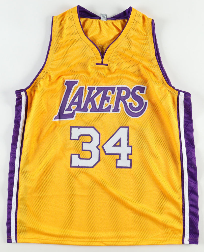 Shaquille O'Neal Signed Lakers Jersey Autographed Basketball Jersey (PIA/JSA) Yellow