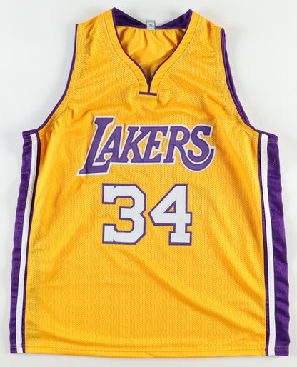Shaquille O'Neal Signed Lakers Jersey Autographed Basketball Jersey (PIA/JSA) Yellow
