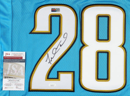 Fred Taylor Signed Jacksonville Custom Autographed Teal Football Jersey PIA JSA