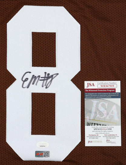 Elijah Moore Custom Cleveland Signed Football Brown Jersey PIA
