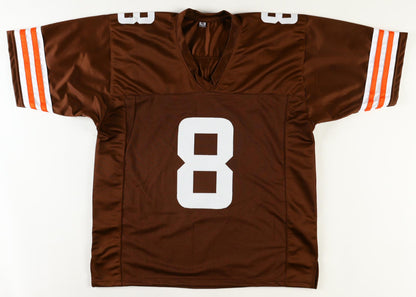 Elijah Moore Custom Cleveland Signed Football Brown Jersey PIA