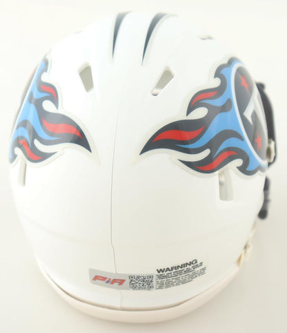 Vince Young Tennessee Signed Mini Speed Football White Helmet (PIA)