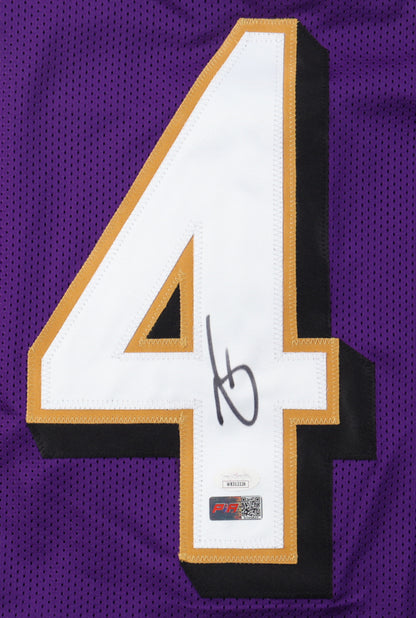 Zay Flowers Signed Baltimore Custom Football Jersey Purple  (PIA)