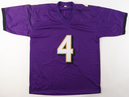 Zay Flowers Signed Baltimore Custom Football Jersey Purple  (PIA)