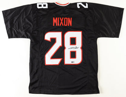Joe Mixon Signed Custom Houston Black Football Jersey PIA
