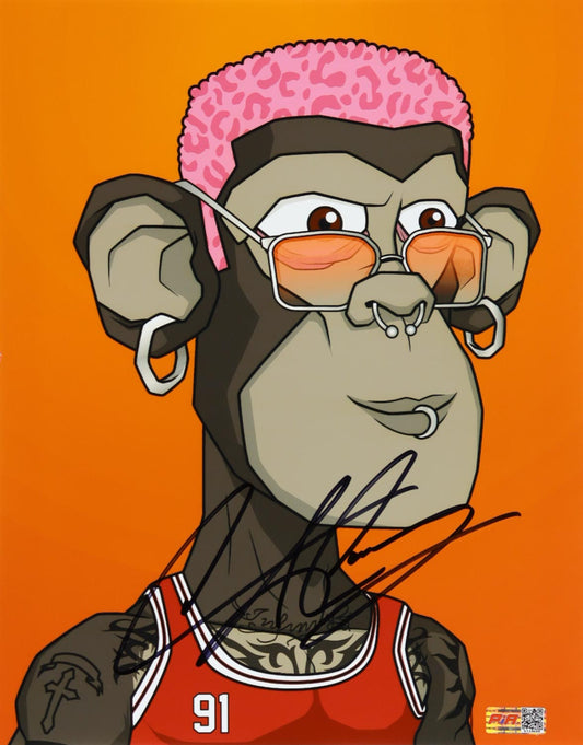Dennis Rodman Chicago Autographed Photo 11x14 PIA