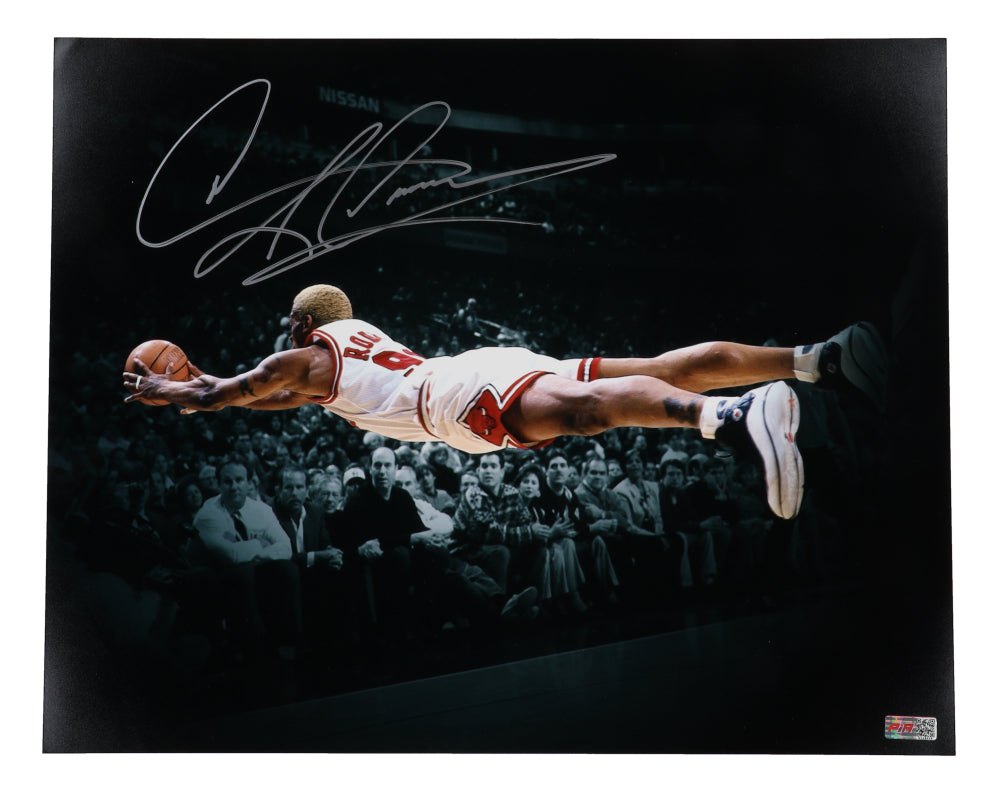 Dennis Rodman Chicago Autographed Photo 16x20 PIA