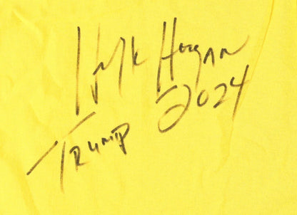 Hulk Hogan Custom Autographed Yellow Hulkmania Shirt (PIA/PSA) Trump 2024