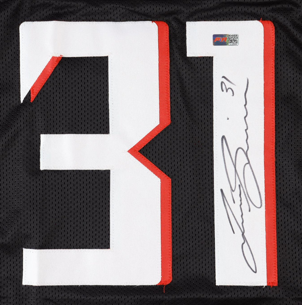 Justin Simmions Signed Atlanta Black Football Jersey (PIA)