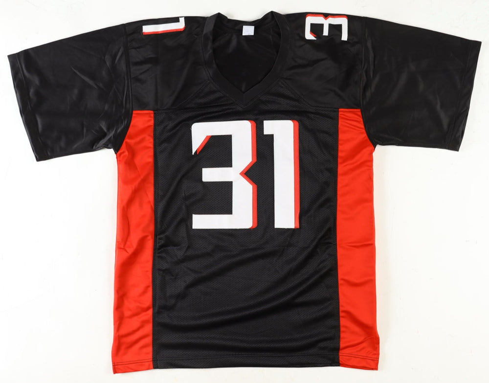 Justin Simmions Signed Atlanta Black Football Jersey (PIA)