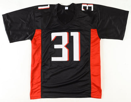 Justin Simmions Signed Atlanta Black Football Jersey (PIA)