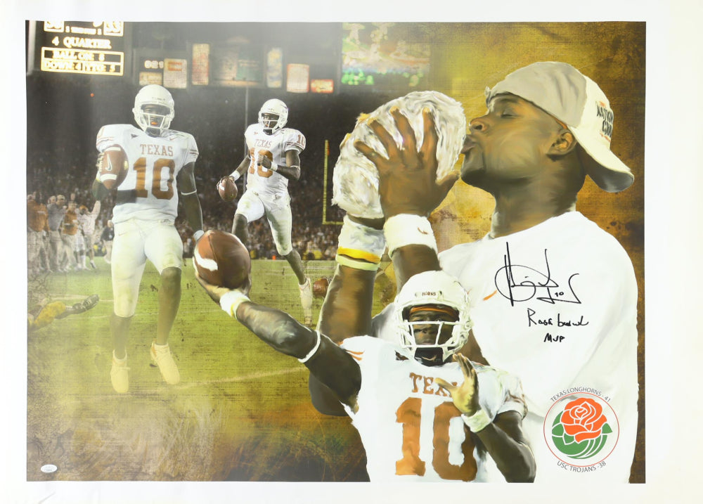 Vince Young Signed Texas Autographed Canvas JSA