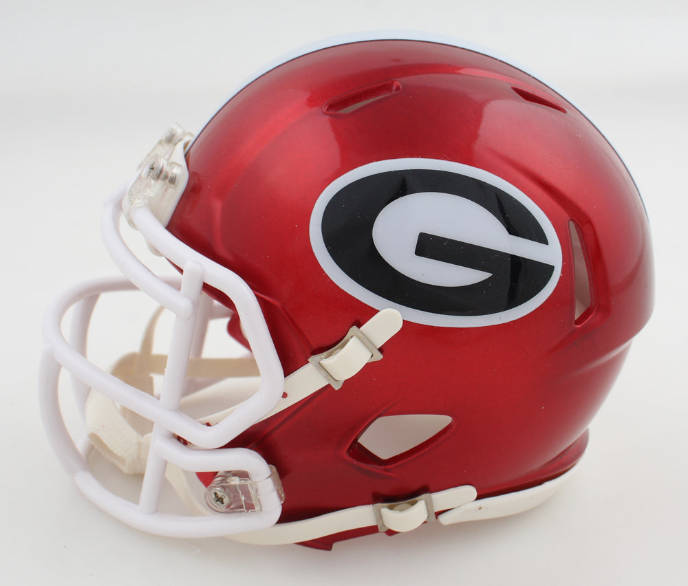 D'Andre Swift Georgia Signed Mini Football Helmet Flash (PIA)