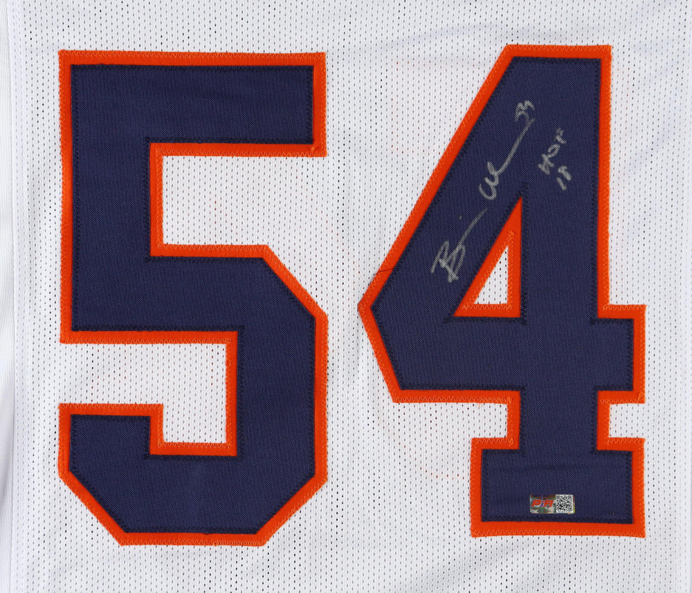 Brian Urlacher Signed Custom Chicago White Jersey Blue Sleeves (PIA)