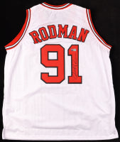 Dennis Rodman White Custom Chicago Autographed Basketball Jersey (PIA)