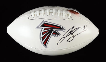 Justin Simmons Autographed Logo Football Signed Atlanta (PIA)